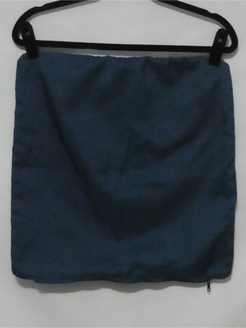 Handmade Solid Navy Blue Throw Pillow Cover Zippered Cushion Case